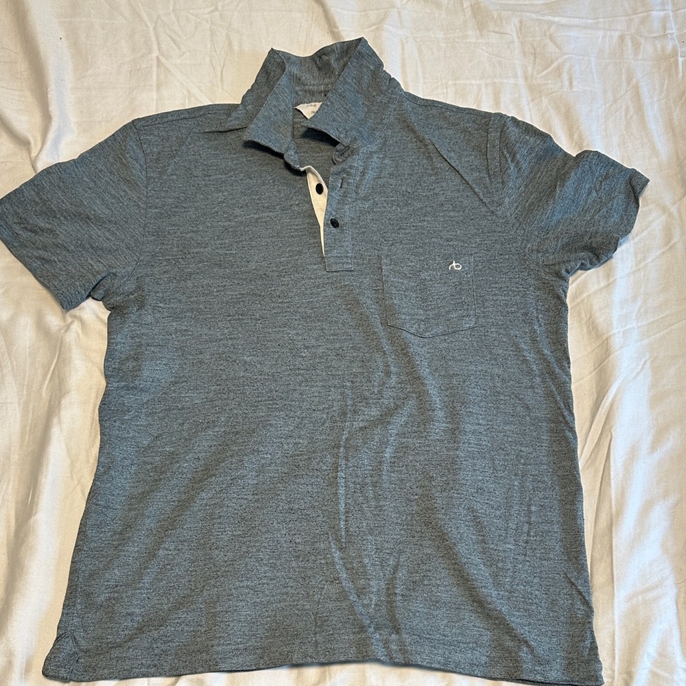 rag & bone Heathered Gray Polo Shirt